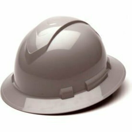 PYRAMEX Ridgeline Full Brim Hard Hat, Gray, 4-Point Ratchet Suspension HP54112